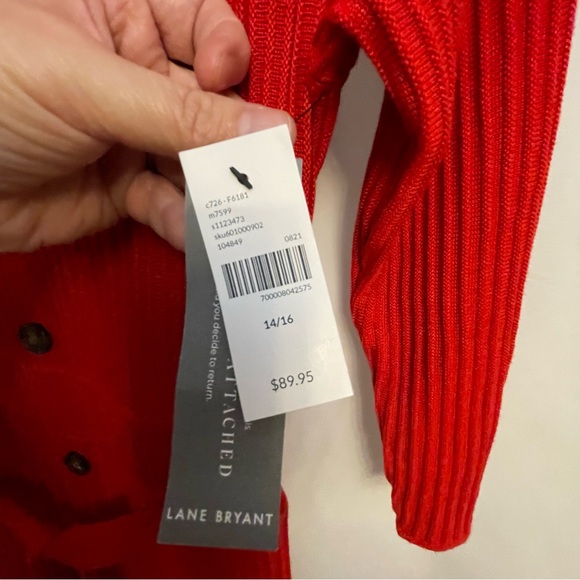 Lane Bryant Vibrant Red Knit Sweater Dress - Picture 5 of 6